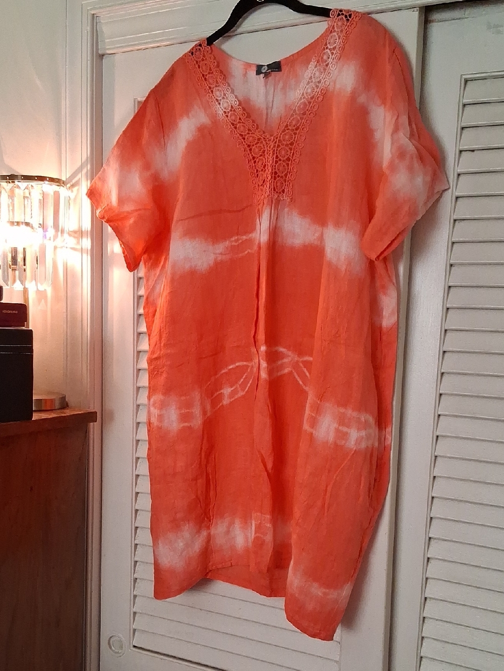 Antonio Malani Boho V-Neck Tie-Dye Bubble Dress